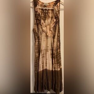 Brown Tie-Dye Dress Size Large